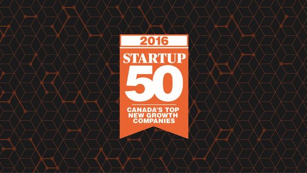 2016 Startup 50 Canada's Top New Growth Companies award logo