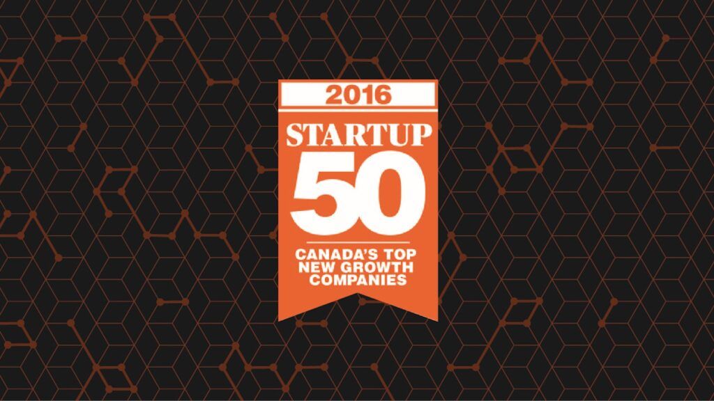 2016 Startup 50 Canada's Top New Growth Companies award logo